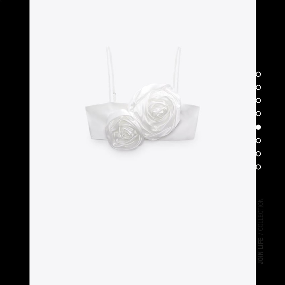 Zara white floral appliqué crop top